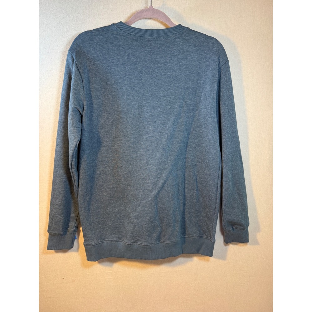 But First Coffee Graphic Sweatshirt Womens Medium Blue Heather Crewneck Pullover - Picture 5 of 7